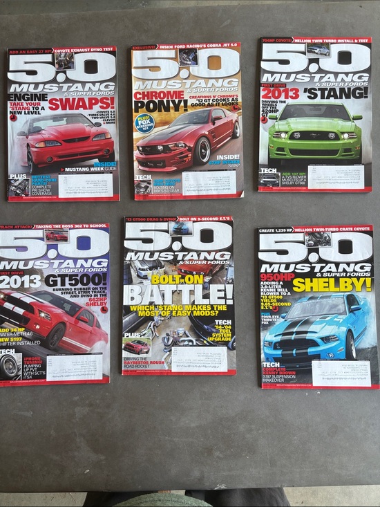 5.0 Mustang Other - Set of Six 5.0 Mustang Magazines - Assorted issues: (JUN-OCT & DEC)